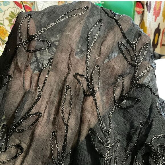 90’s ESPRIT Goth High Waist Embroidered Lace Pleated Button Down Mini Skirt - Picture 8 of 9